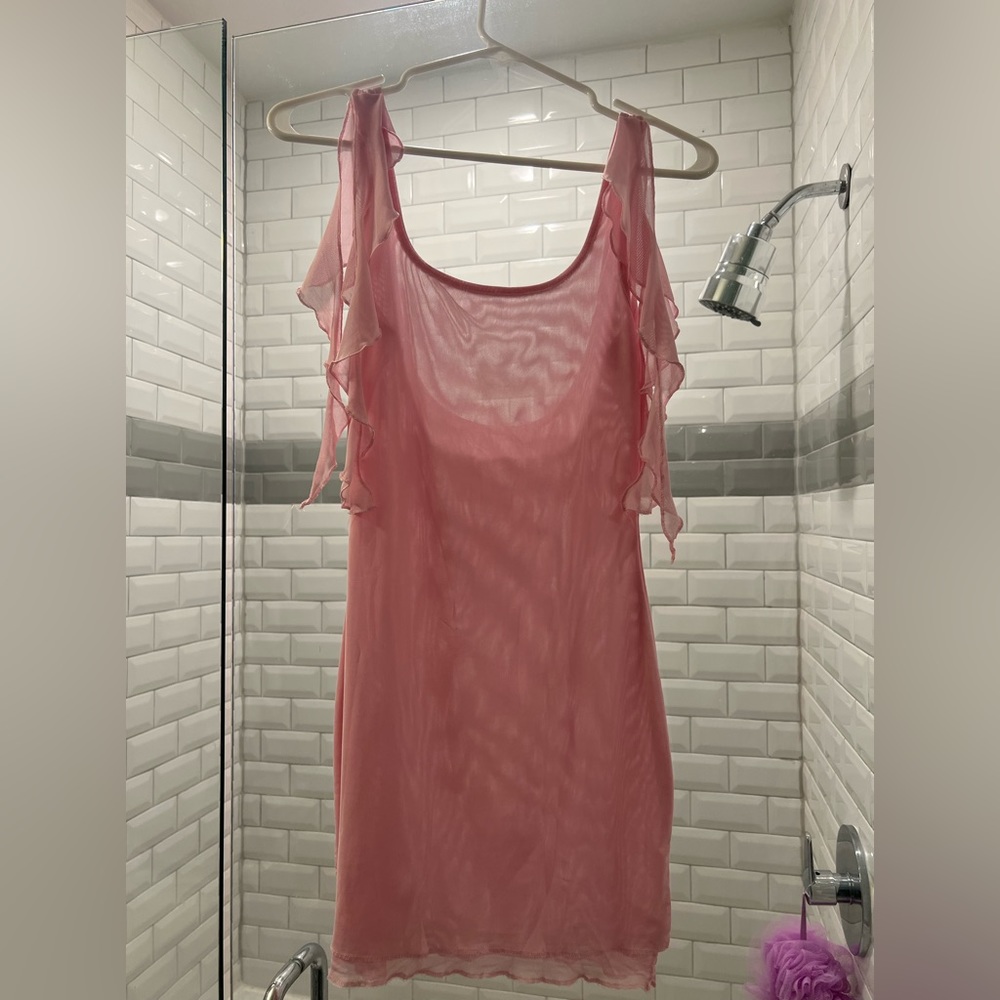 Pink sheer dress